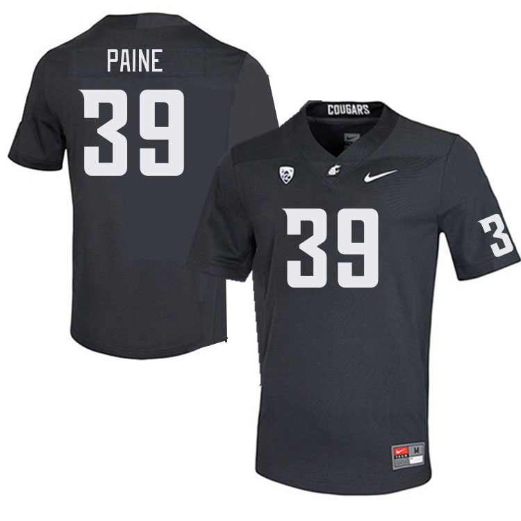 Men #39 Ashton Paine Washington State Cougars College Football Jerseys Stitched Sale-Charcoal
